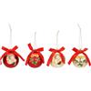 THUN Set 4 Palline in Poliestere Rosso e Oro per Albero di Natale - Versione Piccola, Collezione Decorazioni, Idea Regalo, Ø 6 cm