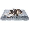 Waigg Kii Materasso in memory foam per cani, grande ortopedico in morbido peluche, cuscino per dormire per animali domestici, antiscivolo, lavabile (40 x 30 x 5 cm, grigio scuro)