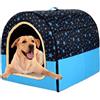 Waigg Kii Cuccia per cani di taglia grande, lussuosa, extra large, calda, per cani di taglia grande e media, adatta per interni ed esterni, lavabile (35 x 32 x 28 cm, A)