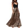 Xamic Lulupi Gonna Lunga A Pieghe Bohemien Donna 2019 Estive Vita Alta con Stampa Leopardata Vita Allacciatura Elegante