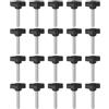 QUARKZMAN 20pz Manopole a T con Viti a Testa Alare M6x40mm Manopole a T Plastica Filettatura Maschio standard Maniglie Manopole Serraggio a mano Vite a testa Zigrinata, Nero