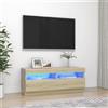 Generico Mobile Porta TV con Luci LED Rovere Sonoma 100x35x40 cm Mobili, Mobili TV (22KG)