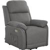 Cribel Cenere Poltrona Relax Eugenia 2 Motori C/USB Tess, 82x88x101