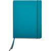 Muitomas, Block Notes Large, Notebook Appunti per Ufficio, con Copertina Morbida, Tasca Interna e Chiusura ad Elastico, 120 Fogli a Righe, 19 x 25 cm, Colore Blu Ottanio