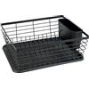 WENKO Scolastoviglie Drip, scolapiatti per stoviglie, ideale come appoggio vicino al lavello, in metallo verniciato a polvere e plastica, 36 x 15 x 30,3 cm, nero