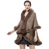 BEAUTELICATE Mantello Poncho Scialle Donna Pelliccia Sintetica Stola Maglia Cardigan Invernale Matrimonio (Khaki, Taglia Unica)