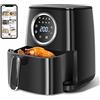 Aigostar Odin - Friggitrice ad Aria, 8-in-1 Ricettario, Friggitrice Senza Olio da 1400W, 4.2L, Touch Screen LED, Slot Raccogli Cavo, Senza BPA, Cestino Antiaderente Rimovibile, Nero