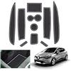 GAFAT Clio 4 2013-2019 Tappetino antiscivolo Clio 4 Tappetino in gomma per console centrale, bracciolo, portabicchieri, cucitura porta (bianco)