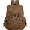BRASS TACKS Leathercraft Zaino da Viaggio Uomo Donna in Tela Cerata，Stile Vintage Impermeabile，Zaino Tela，Zaino Università Casual Lavoro（Giallo）