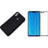 generale Compatibile per HUAWEI HONOR VIEW 10 LITE (6.5)/ HONOR 8X JSN-AL00 JSN-AL00a JSN-TL00 JSN-L21 Custodia COVER GEL protezione matte SILICONE tpu + PELLICOLA vetro TEMPERATO GLASS full cornice NERO