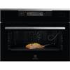 Electrolux Forno da Incasso Compatto Multifunzione Elettrico 60 cm Altezza 45 cm Vapore SteamBoost connettività integrata Termosonda Vetro nero con Finiture Inox antimpronta Classe A++ Electrolux KVBAS21WX