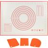 CGHOME Spianatoia Silicone Arancione 50x70 cm con 3 Spatoline Incluse - Tappetino da Cucina Rettangolare Resistente a 230°C