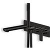 Newform - Haka gruppo vasca + set doccia miscelatore con deviatore automatico nero opaco - 72072E