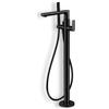Newform - Haka gruppo vasca a terra + set doccia miscelatore nero opaco - 72084E