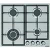 Silverline Piano Cottura 4 Fuochi a Gas da Incasso (1 bruciatore WOK) Larghezza 60 cm Griglie in Ghisa colore Inox - AS5443X01