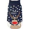 Record - Maglioncino Natalizio per Cani Rude Dolf. Maglione con Sfondo Blu con Renna, Morbido e Caldo con Dolcevita ed Elastici | XL, Lunghezza dorso 50 cm