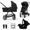 kk Kinderkraft NEWLY 3 in 1 Trio passeggino neonati, con Ovetto I-SIZE 40-75 cm, Carrozzina, TRAVEL SYSTEM, filtro UPF50+, Con Accessori, Pieghevole, Schienale regolabile, Nero