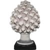 Teste di Moro e Pigne in Ceramica di Cal Pigna Antichizzata Bianca e Nera in Ceramica di Caltagirone - Altezza 25cm - Teste di Moro e Pigne in Ceramica di Caltagirone
