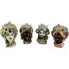 Teste di Moro e Pigne in Ceramica di Cal Testa di Moro Serie Quattro stagioni da 20 Cm - Teste di Moro in Ceramica di Caltagirone - Teste di Moro
