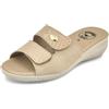 JOMIX Ciabatte Donna Estive Comode Ciabatte Donna Casa Estive Zeppa Pantofole Ortopediche Anatomiche a Strappo ITD1515 (02 Beige, 36)