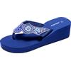 JOMIX Ciabatte Infradito Donna Estive Eleganti Infradito con Zeppa Comode Casa Mare Spiaggia Piscina SD2565 (02 Blu Navy, 40)