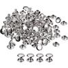 QUARKZMAN 100 Set di Rivetti in Pelle, 12x10mm Rivetti a Doppia Testa in Metallo per Riparazione Fai da Te di Artigianato in Pelle Borse Cinture Scarpe, Tono Argento