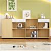Home Enjoy DE Libreria Piccola con Ripiani Aperti in MDF, Mobile con Ruote, Design Elegante e Moderno, 222×34×95 cm, Color Naturale e Bianco | Aosom Italy