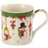 NOEL by Lamart Tazza MUG Natalizia con Pupazzo di Neve 350ml Porcellana Tavola di Natale