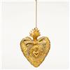 PALAIS ROYAL Pendaglio per Albero di Natale Cuore 14cm Resina Oro e Argento Decorazione Natalizia