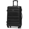 WITTCHEN Valigia Media Trolley Valigia Rigida in ABS Valigia Bagaglio Valigie con 4 Ruote Serratura a combinazione Maniglia telescopica Globe Line nero