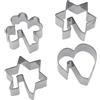 Westmark Set Formine per Biscotti, Motivi Diversi, Acciaio Inox, Tassenkekse, 4 Pezzi, Argento, 31962260