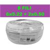 SG CAVO ALLARME ANTIFURTO SCHERMATO MATASSA 100 MT 2 4 6 8 FILI SICUREZZA 0.22 0.50