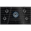 AEG HVB95450IB - Piano cottura Gas larghezza 90 cm TOUCH SURE - Finitura Vetroceramica Nero - 5 Fuochi con Bruciatore Wok Multicorona - Griglie in Ghisa - PNC 949 750 969