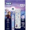 Oral-B Spazzolino elettrico Pro Kids, regalo di Natale per bambini, 1 testina per spazzolino da denti, 4 adesivi Frozen, 1 custodia da viaggio, 2 modalità con modalità sensibile adatta ai bambini, per