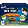 Felix Naturally Delicious 10 x 80 g Alimento umido per gatti - Selezione della Fattoria in Gelatina