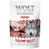 Wolf of Wilderness Confezione prova! Wolf of Wilderness Crocchette, umido e snack per cane - 180 g snack Wild Bites High Valley - Manzo