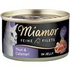 Miamor Delicato Filetto in Gelatina - lattine 6 x 100 g - Tonno chiaro & Calamari