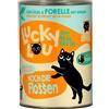 Lucky Lou Adult 24 x 400 g umido gatto - Pollame e Trota