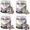 Wolf of Wilderness Set prova! Snack Premium liofilizzati Wolf of Wilderness - RAW - Mix: Cuori di pollo, Polmoni di agnello, Fegato di manzo, Gole di anatra 300 g