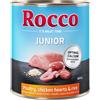 Rocco Junior 6 x 800 g Umido cane - Pollame con Cuori di Pollo e Riso