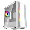 DEEPCOOL Case DeepCool CC360 ARGB - Micro-ATX, finestra in vetro temperato, 3 ventole da 120mm - Bianco