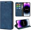 Fertuo Cover per Apple iPhone 15 Pro Max, Custodia a Libro in Pelle Flip Case Portafoglio con Porta Carte, Chiusura Magnetica [Interna in Silicone Morbido] Cover per Apple iPhone 15 Pro Max, Blu