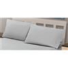 SpazioTessile Lenzuolo Con Angoli o Federe Jersey importazione 100% cotone Tinta Unita 3 Misure 8 colori (Grigio, Coppia Federe)