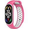 MAXY CINTURINO SILICONE WATCH BAND PER XIAOMI MI BAND 5 - 6 - 7 WHITE-PINK