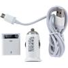 LDNIO CARICABATTERIE ORIGINALE DL-213 DA AUTO USB + CAVO MICROUSB + ADAPT APPLE 30 PIN WHITE PER MODELLI A MARCHIO SAMSUNG