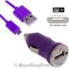 MAXY CARICABATTERIE PER AUTO DA ACCENDISIGARI USB + CAVO MICROUSB UNIVERSALE 5W 1A PURPLE BULK PER MODELLI A MARCHIO SAMSUNG