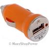 MAXY CARICABATTERIE PER AUTO DA ACCENDISIGARI USB UNIVERSALE 5W 1A ORANGE BULK PER MODELLI A MARCHIO APPLE