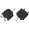 TEK ONE TO-AD-104 ADATTATORE AUDIO JACK 3,5MM MASCHIO TO 2X RCA FEMMINA BLACK
