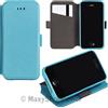 MAXY CUSTODIA S-POCKET BOOK ORIZZONTALE SILICONE FLIP CASE PER SAMSUNG GALAXY ALPHA G850 BLU