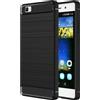 BCASE CUSTODIA B-CASE TPU SILICONE COVER CASE PER HUAWEI P8 LITE CARBON METAL BLACK